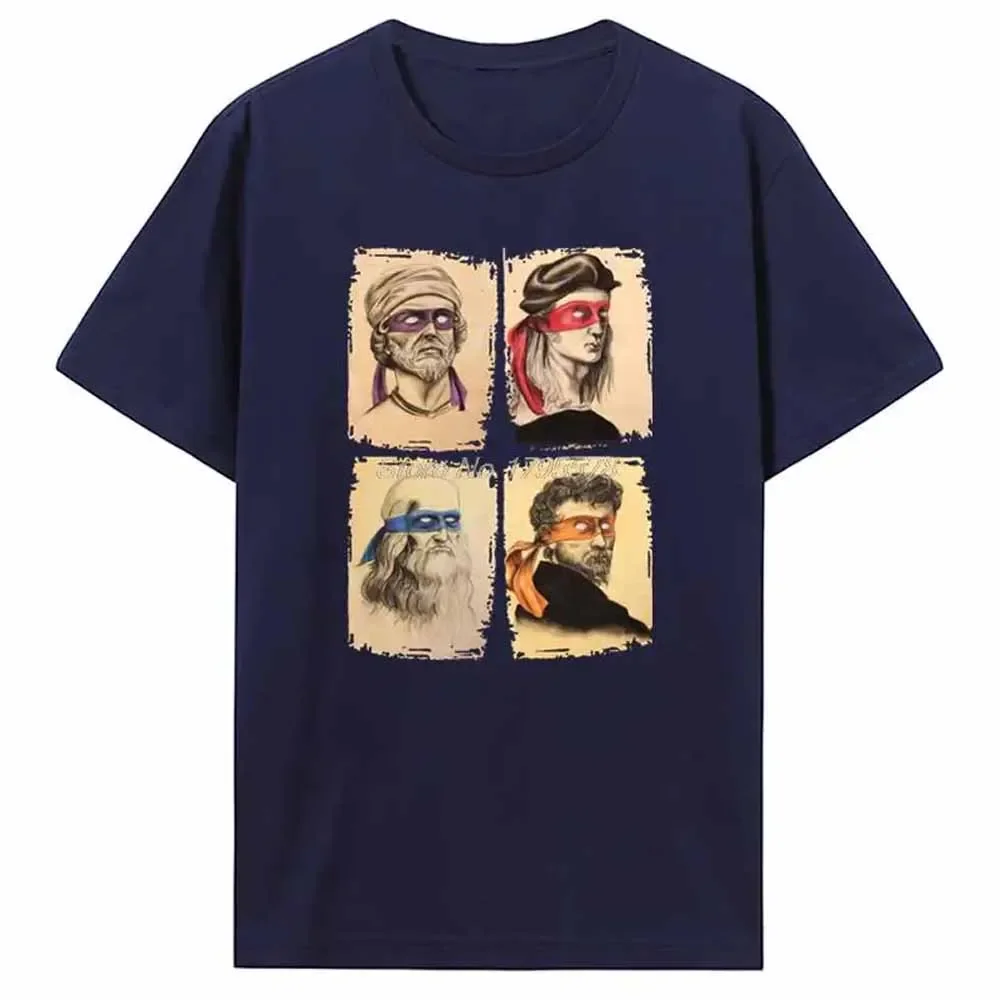 2026NEW Science Turtles T-Shirt Men Mutant Ninja Short Sleeve Humor Tee Shirt O-Neck Funny Tops Printed Graphic T Shirt Cosplay view 2