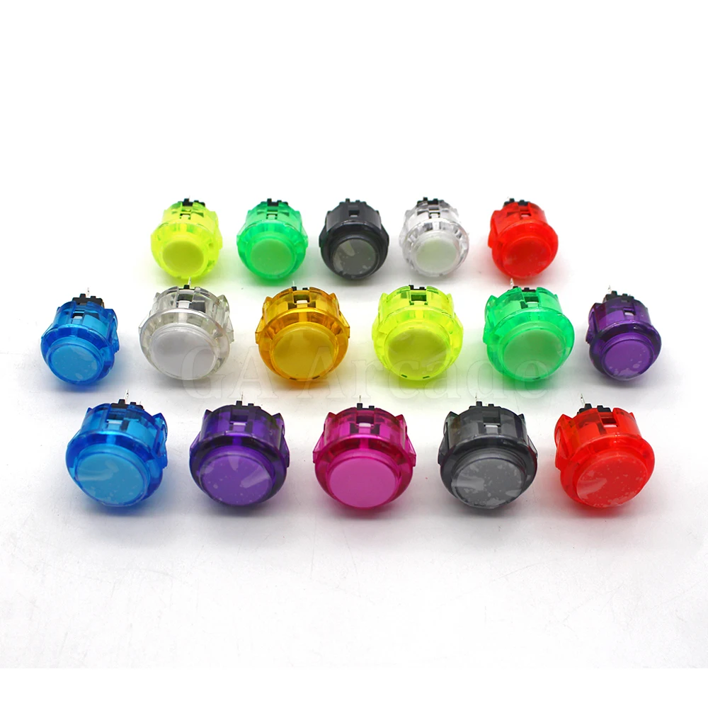 10pcs Multicolor Transparent No LED Arcade 30mm Push Button Copy SANWA OBSF-30 OBSC-30 for DIY Raspberry pi MAME PC Pandora Game