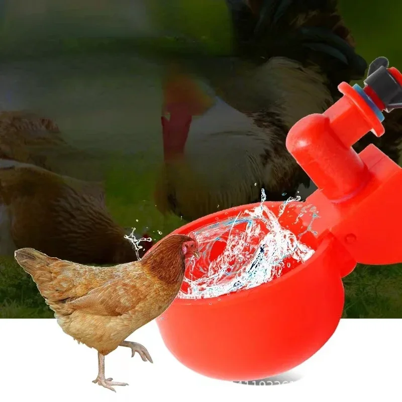 1pcs Automatic Chicken Watering Cups Plastic Poultry Waterer Cups Hanging Backyards Poultry Coop Feeder Water Drinking Cups