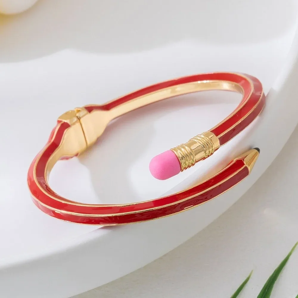 Gift Trendy Pencil Bangle Unique Shiny Glitter Cross Enamel Bracelet Open Mix Match Fashion Cuff Bracelet Special Occasions
