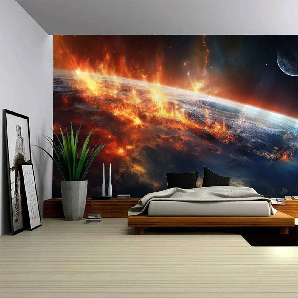 Starry Sky Universe Space Tapestry Planet Landscape Home Dormitory Background Wall Decoration Wall Hanging Background Poster