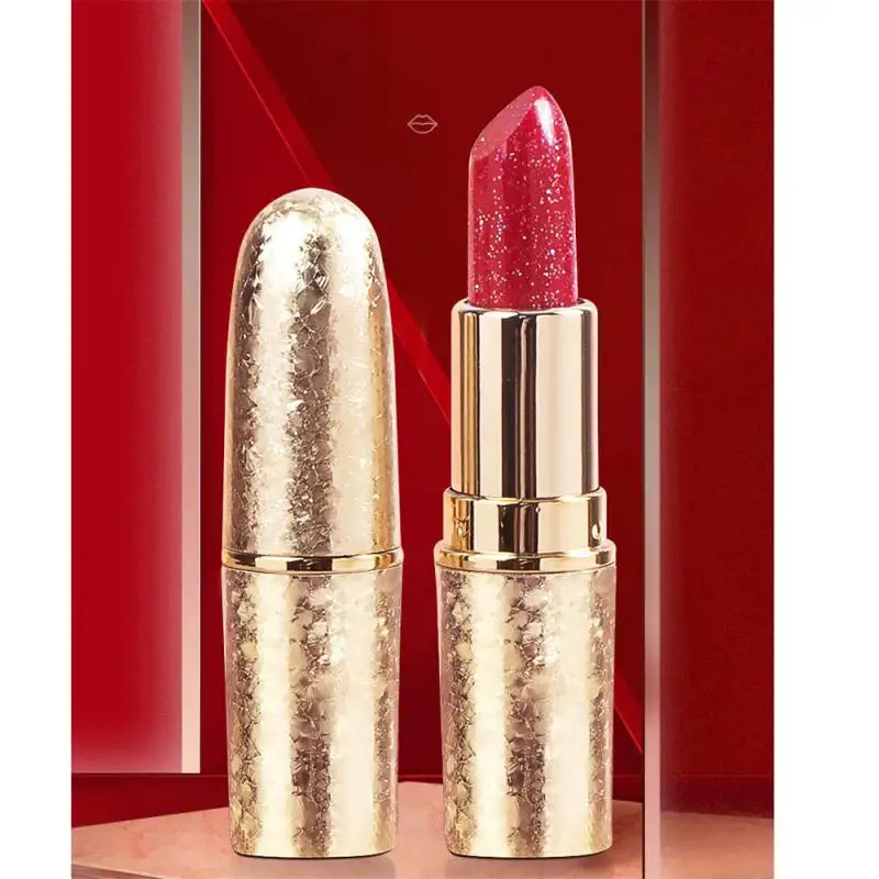 Lip Gloss Metal Lip Gloss Glitter Pearl Liquid Lipstick Sexy Lip Makeup Nonstick Cup Easy To Color Lasting