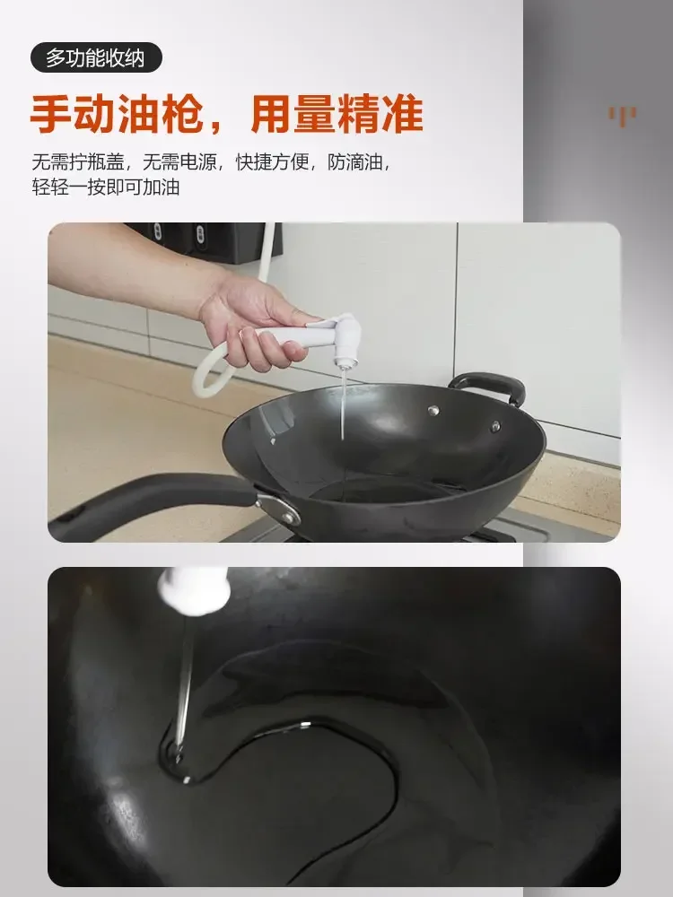 Kitchen Home Wall-Mounted Seasoning Box Integrated Multi-Grid Red Oil Salt, Soy Sauce, and Vinegar Seasoning Containers Food