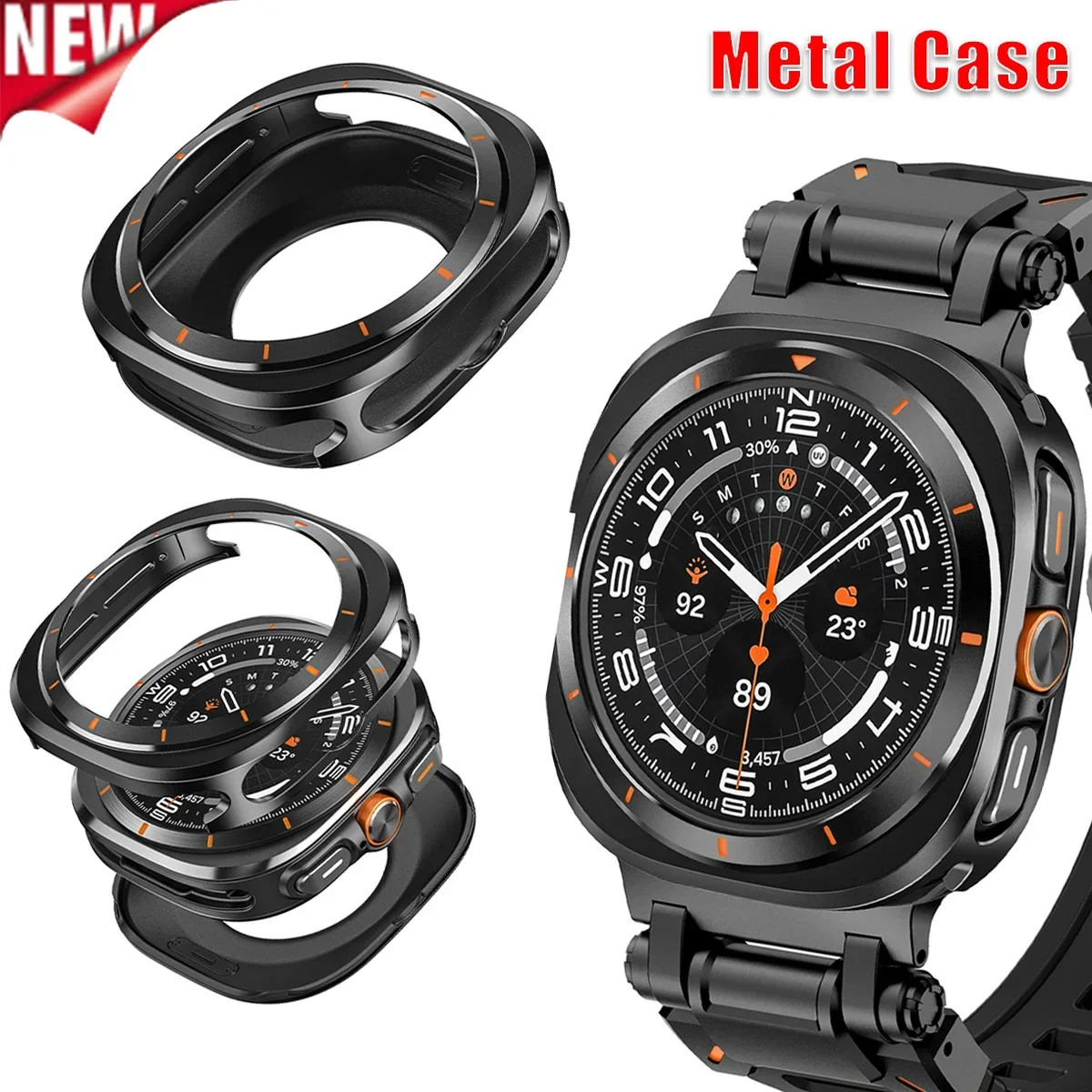 

Чехол для Samsung Galaxy Watch 7 Ultra 47 мм, защитная пленка NOScreen, жесткий металлический чехол для Galaxy Watch 7 Ultra, аксессуары-бампер