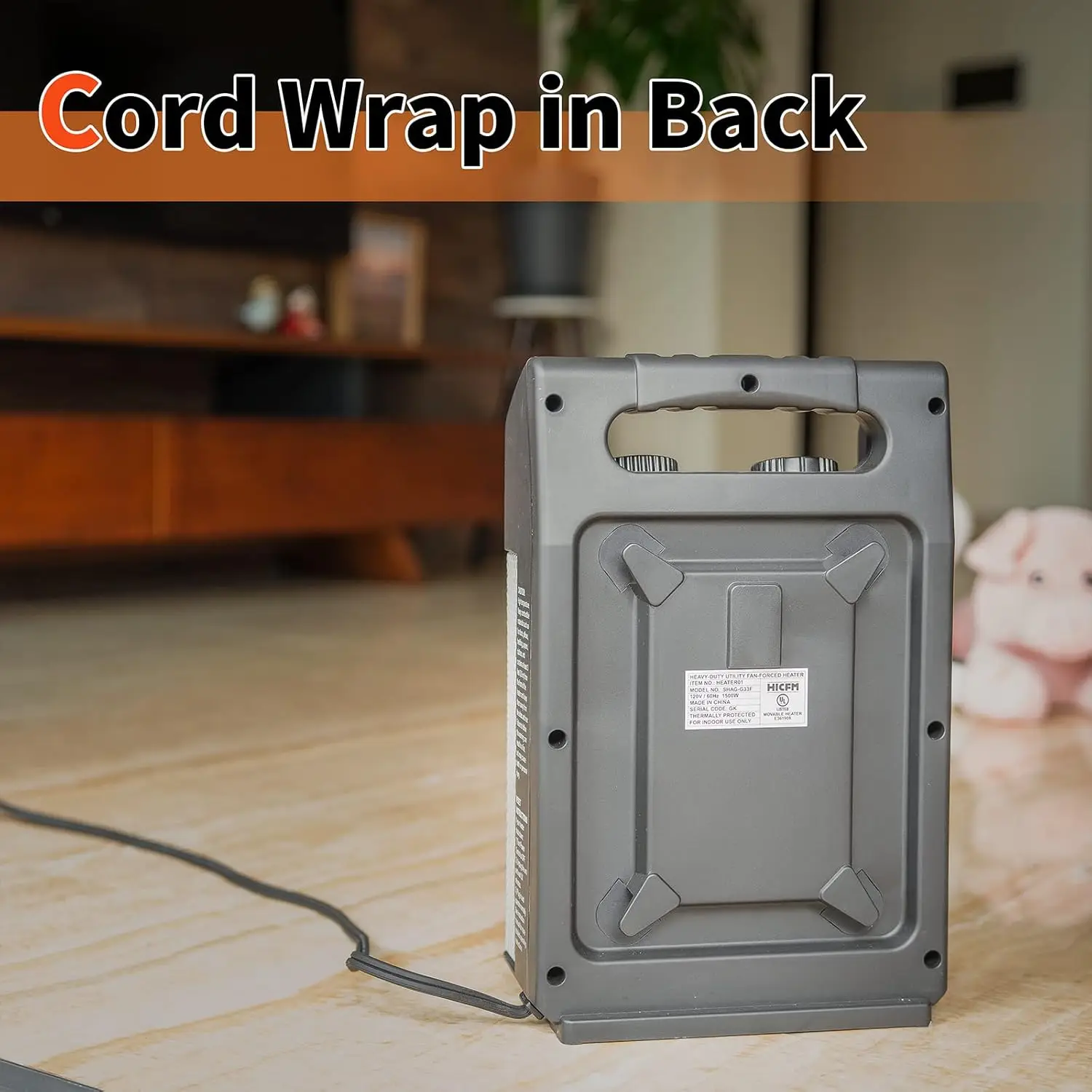 سخان كهربائي للمساحة بقدرة 1500 وات وحدة حرارية بريطانية 5120 مع تحكم في الحرارة