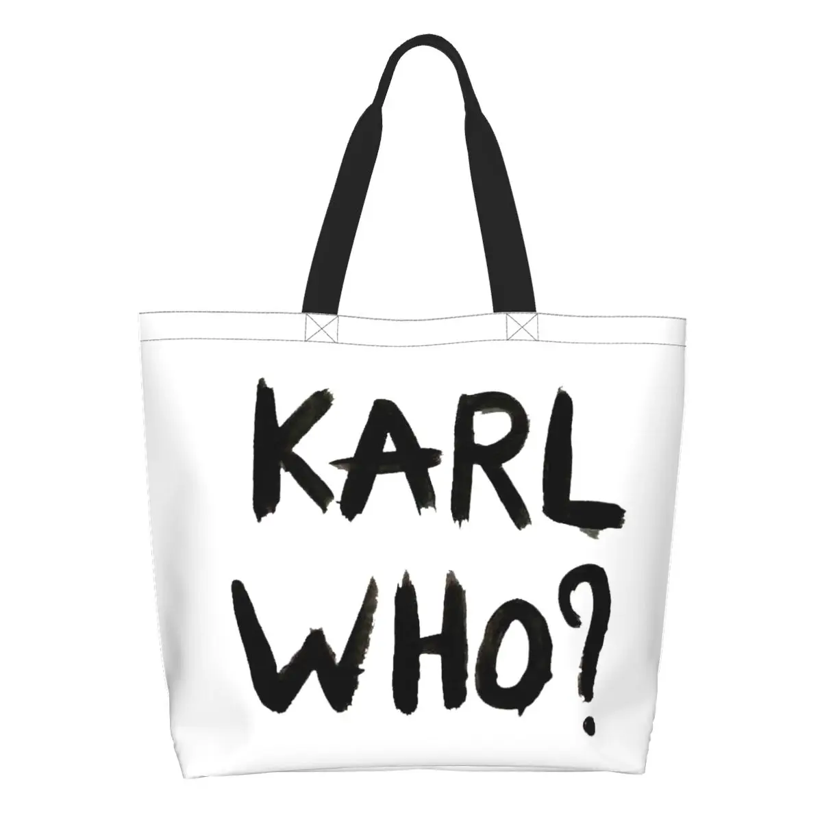 Bolso de mano de lona personalizado para mujer, bolsa de hombro de gran capacidad, a la moda, Karl Who