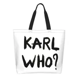 Custom Karl Who Grocery Shopping Tote Bag Women Fashion Canvas Shopper Shoulder Bag Large Capacity Handbags