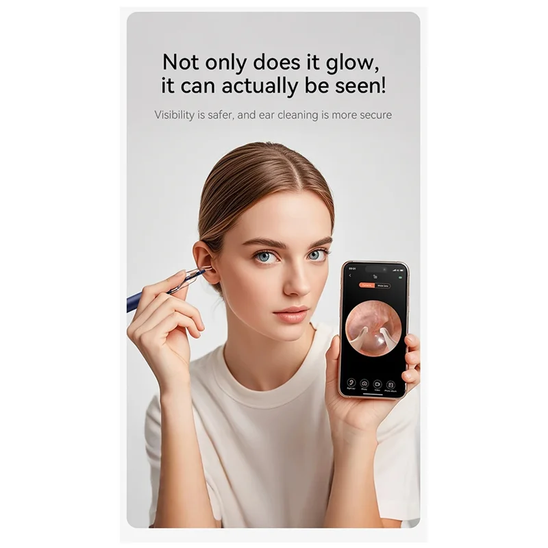 A01V-multifuncional visual ferramenta de limpeza de ouvido inteligente visual limpador de cera de ouvido com câmera 800w hd visual endoscópio de cera de ouvido