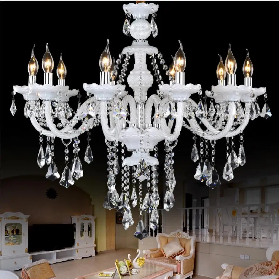 

European Living Room Crystal Chandelier Restaurant Bedroom Lamp Simple Modern Home Lamp Villa Duplex Building Candle Lamp