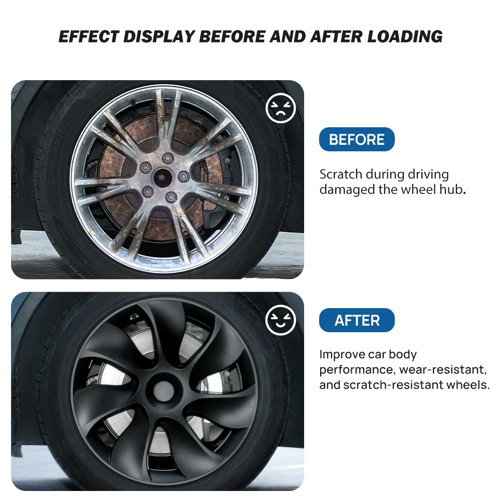 1pcs Wheel Cover 18 19 INCH Hubcap For Tesla Model Y For Tesla Model 3 Car Replacement Full Hub Cap Auto Exterior Accessories