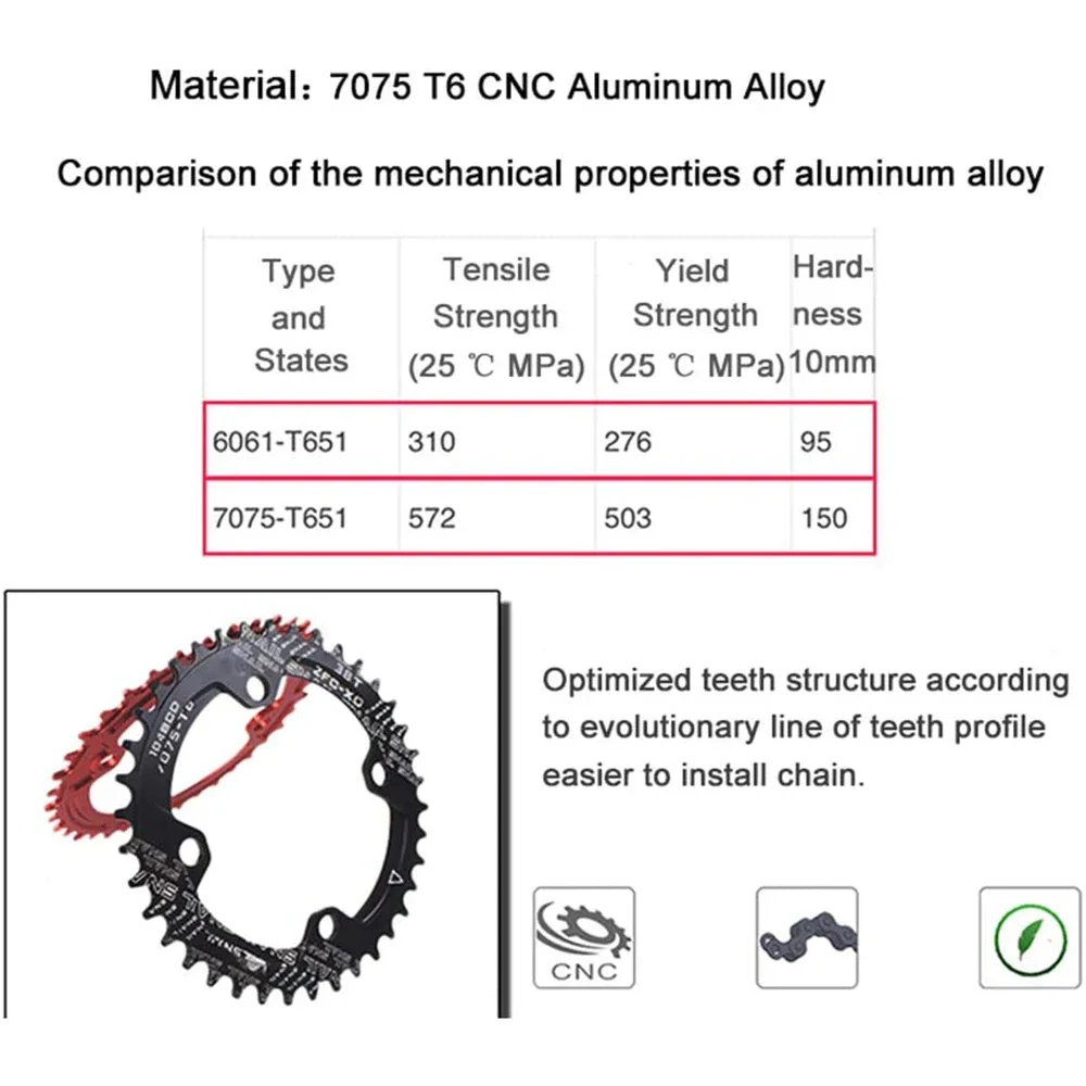 Hlemýžď kolo 104BCD narrwo široký chainring 32T 34T 36T 38 zubů bicykl crankset 104 BCD koruna mtb miska monoplate jízdní kolo talíř