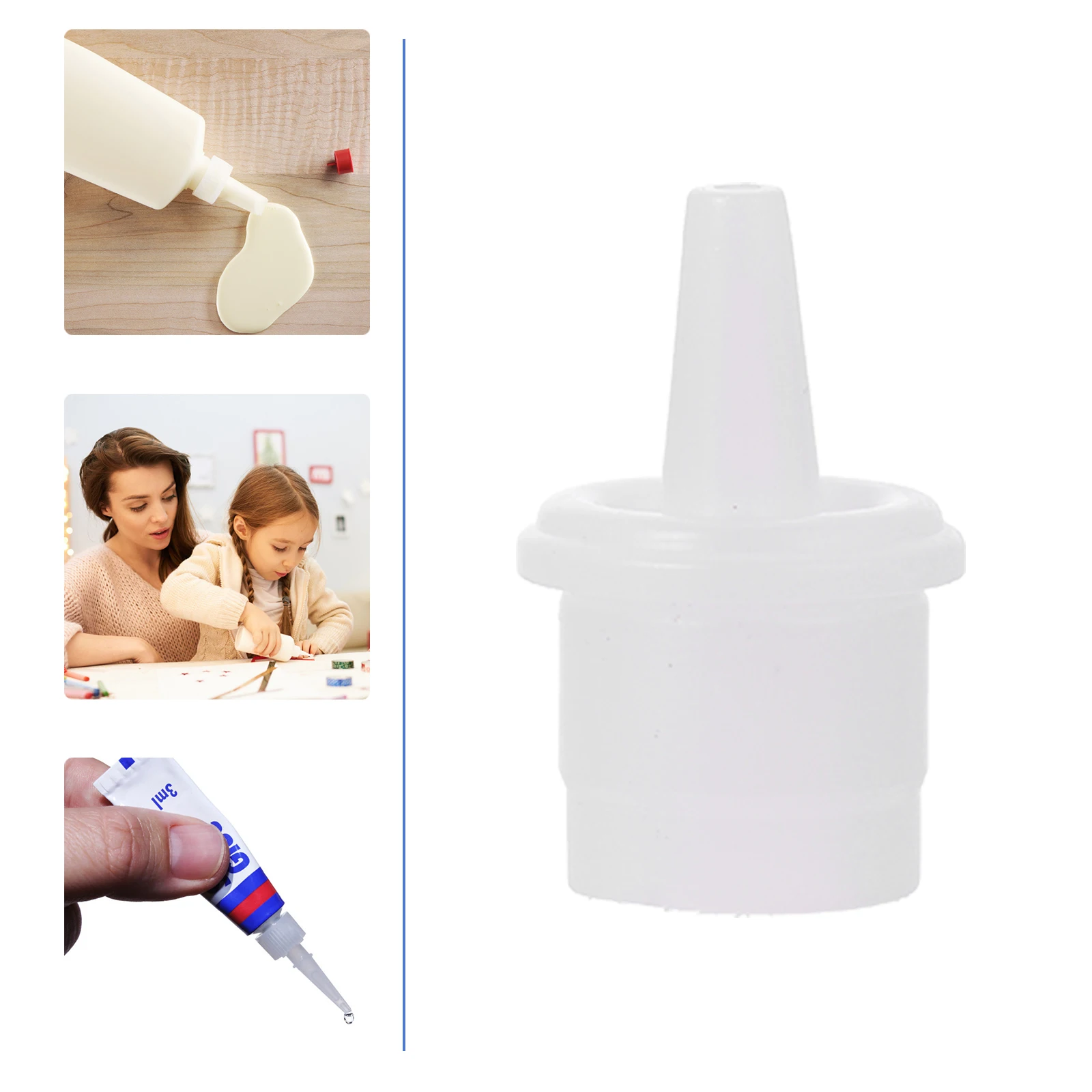 

100pcs Eyelash Glue Nozzle Replacement Grafted Tip Bottle Plug Container Gasket Plastic DIY Beauty Salon Efficient Flow