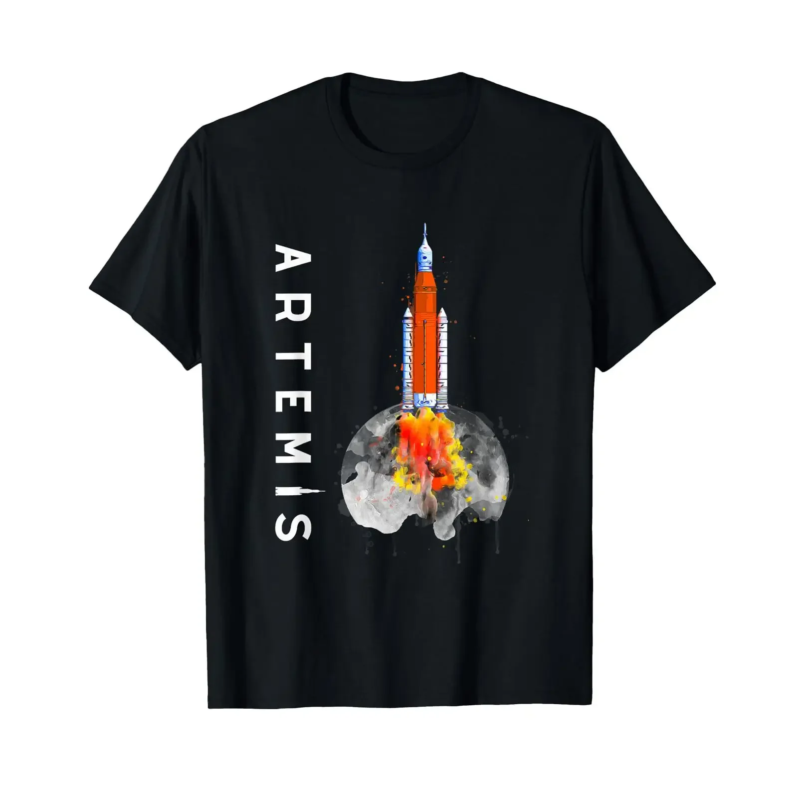 Artemis 1 SLS Rocket Launch Mission to The Moon and Beyond T Shirt vintage Washed fashion Casual designer clothes Breathable