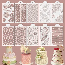 Fondant Cake Lace Stencils Flower Spike Sugar Sieve Mold Cake Stamp Embossing Mold Wedding Party Cake Stencil Edge Decor Tools