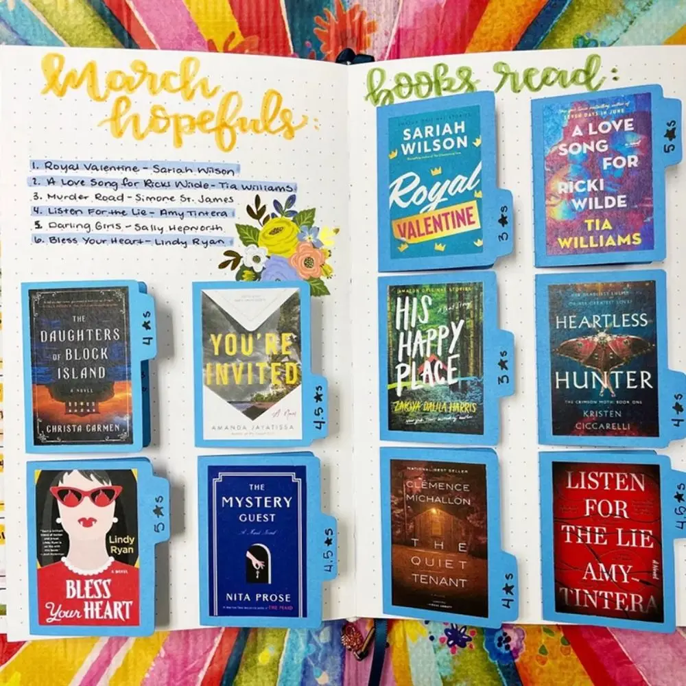 5/50pcs Individual Book Review File Folders Multi-purpose Handmade Mini Book Review Folder Simple Design Practical