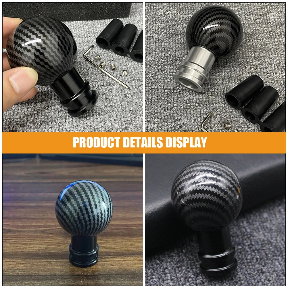 

Carbon Fiber Gear Shift Knob Manual Car Shifter Universal Lever Stick Handle Head Durable Auto Transmission Shifter