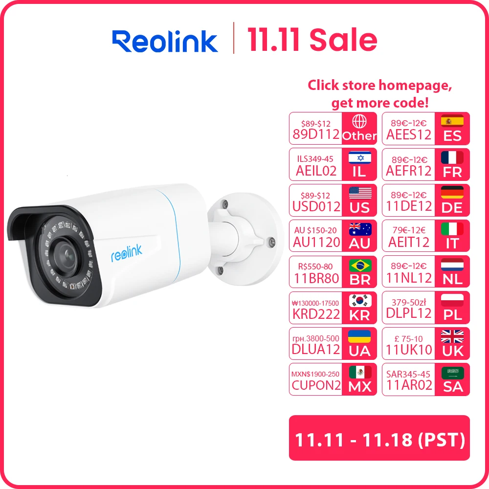 Reolink 4K PoE Security Camera 8MP Outdoor Night Vision IP Camera Smart Person/Vehicle Detection Surveillance Cameras RLC-810A