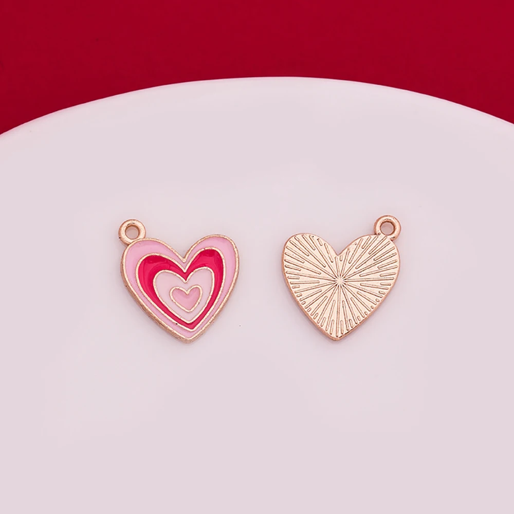 60pcs DIY Craft Mix Alloy Oil-drop More Love Shaped Pendant Jewelry Accessories Bracelet Earrings