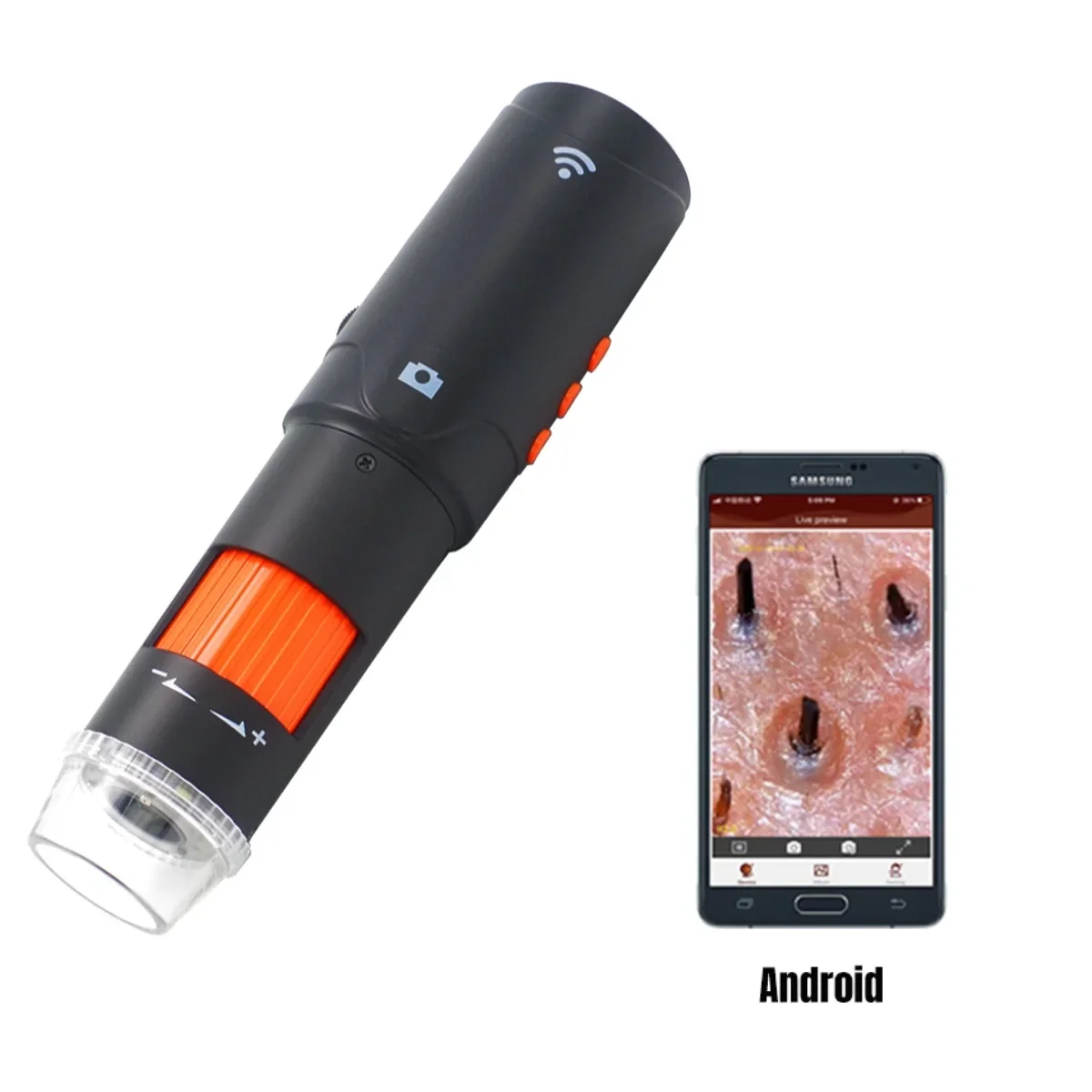 Wireless Trichoscope Microscope For Smart Phone With Capture Micrtouch Trigger WiFi Microscope