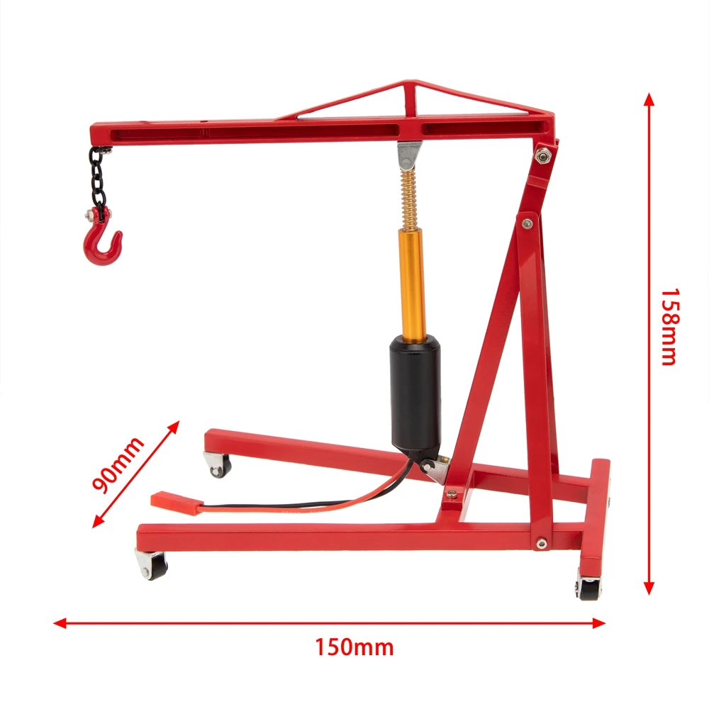 Metal Electric Crane Engine Maintenance Bracket Engine Stand Jack for 1/10 RC Crawler Car Traxxas TRX4 Axial SCX10,Red images - 6