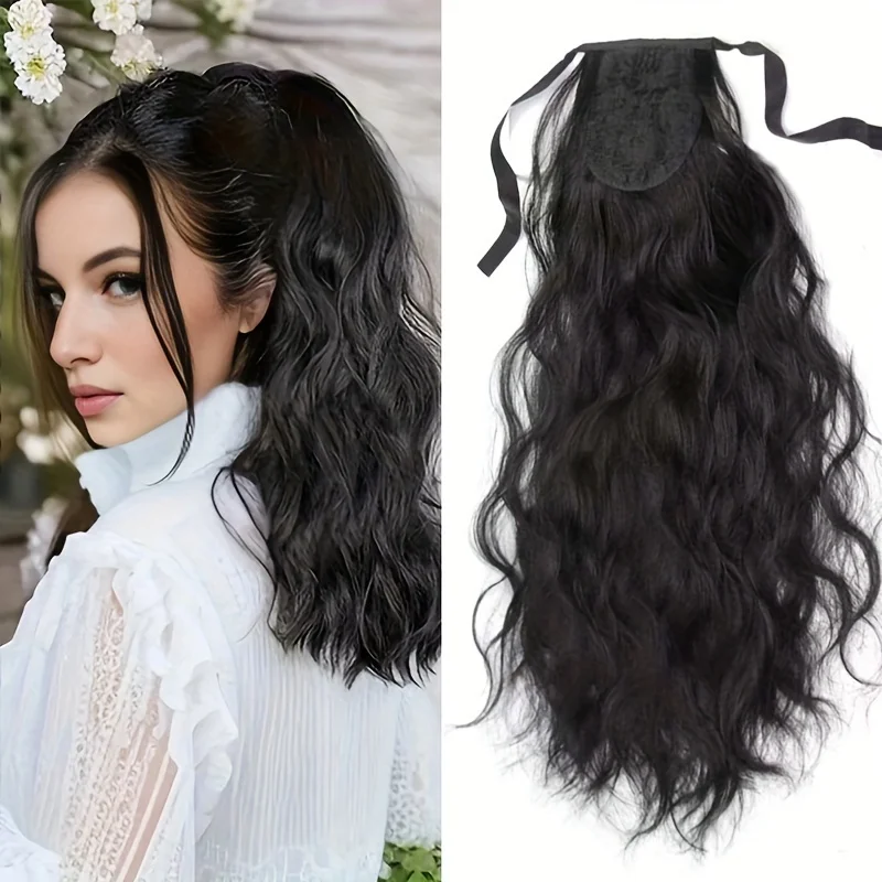 

14inch Synthetic Short Curly Wavy Strap Ponytail Hair Extensions Ponytail Extension For Women Hair Accessories