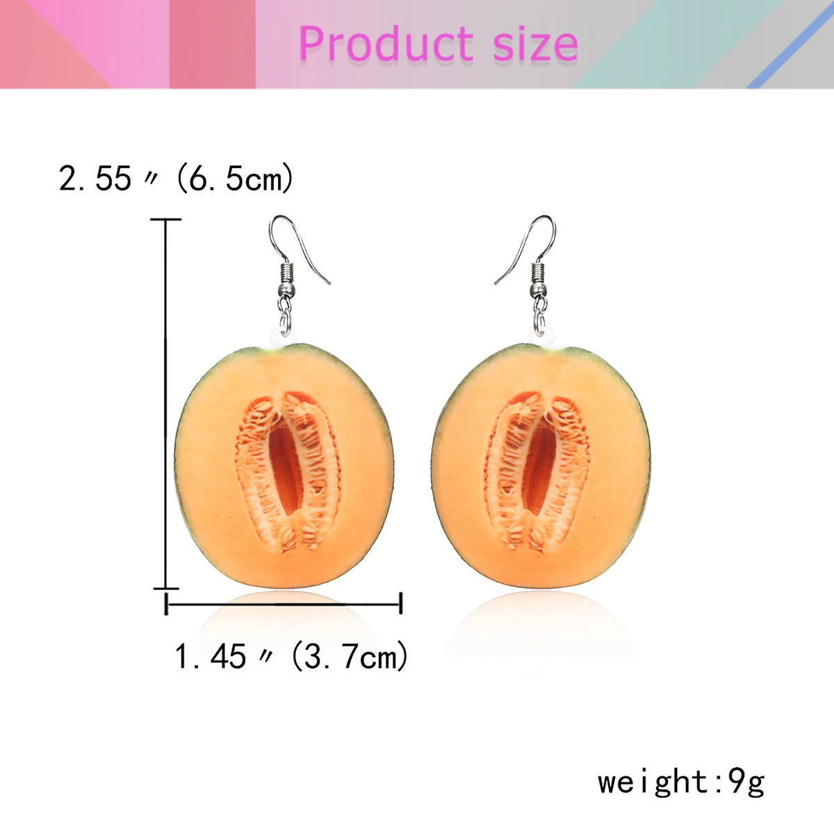 

1Pair Melon Yellow Acrylic Ear Dangle Creative Women Earrings Stylish Delicate Earbob Ear Decoration Perfect for Work