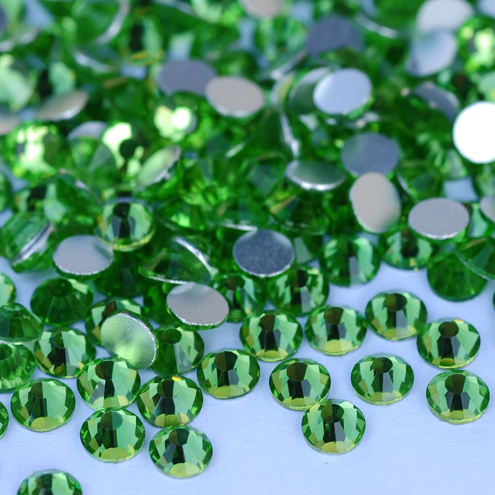 Peridot Non-Hotfix Nagelrhinestones SS4-SS20-SS30 Hellgrüner Pixie-Glas-Kristallrhinestone für Nagel-DIY und Kleidungsdekoration – Detail 5