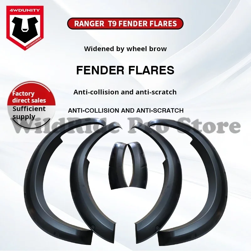 

6pcs For Ford Ranger T9 2022+ 6" Extended Textured ABS Fender Flares | Sport Style with Decorative Screws