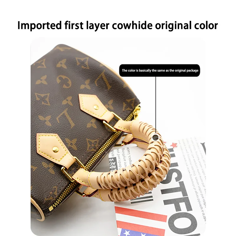 Handbag Handle Protector for Speedy 25 30 35, Vegetable-Tanned Leather Cover, Anti-Stain Anti-Wear Accessory
