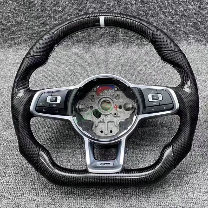 100% Real Carbon Fiber Steering Wheel For VW Volkswagen Golf 7 Rline GTI GTS GTD GTE Polo GTI Scirocco T-ROC Tiguan