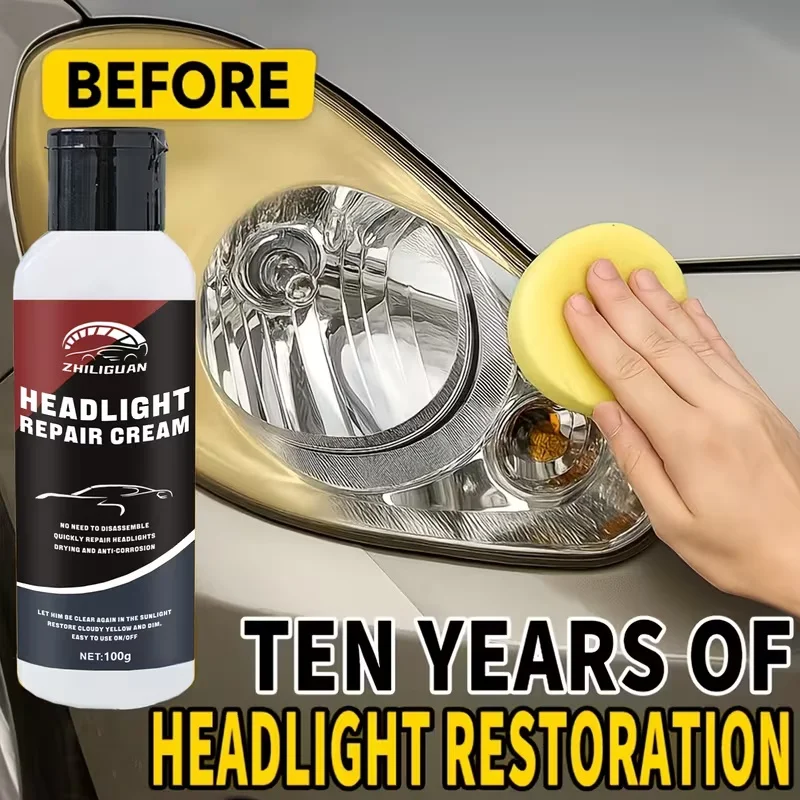 Car Headlight Restorer Liquid Auto Headlamp Yellow Fog Oxidation Remove Bright Polish Agent