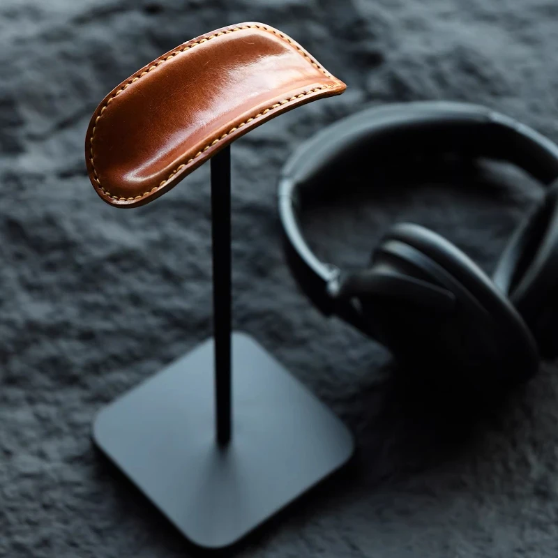 Creative Leather & Metal Headphone Stand Vintage Display Holder for Headset Storage Holders Desktop Docking Station Organizer