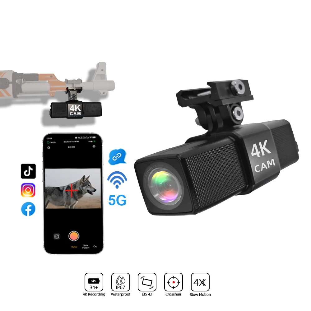 كاميرا ODM حل الكاميرا المخصصة قوس البرامج الثابتة مع كاميرا العمل Crosshair 4K لتسجيل الرماية الدليلية للسكك الحديدية