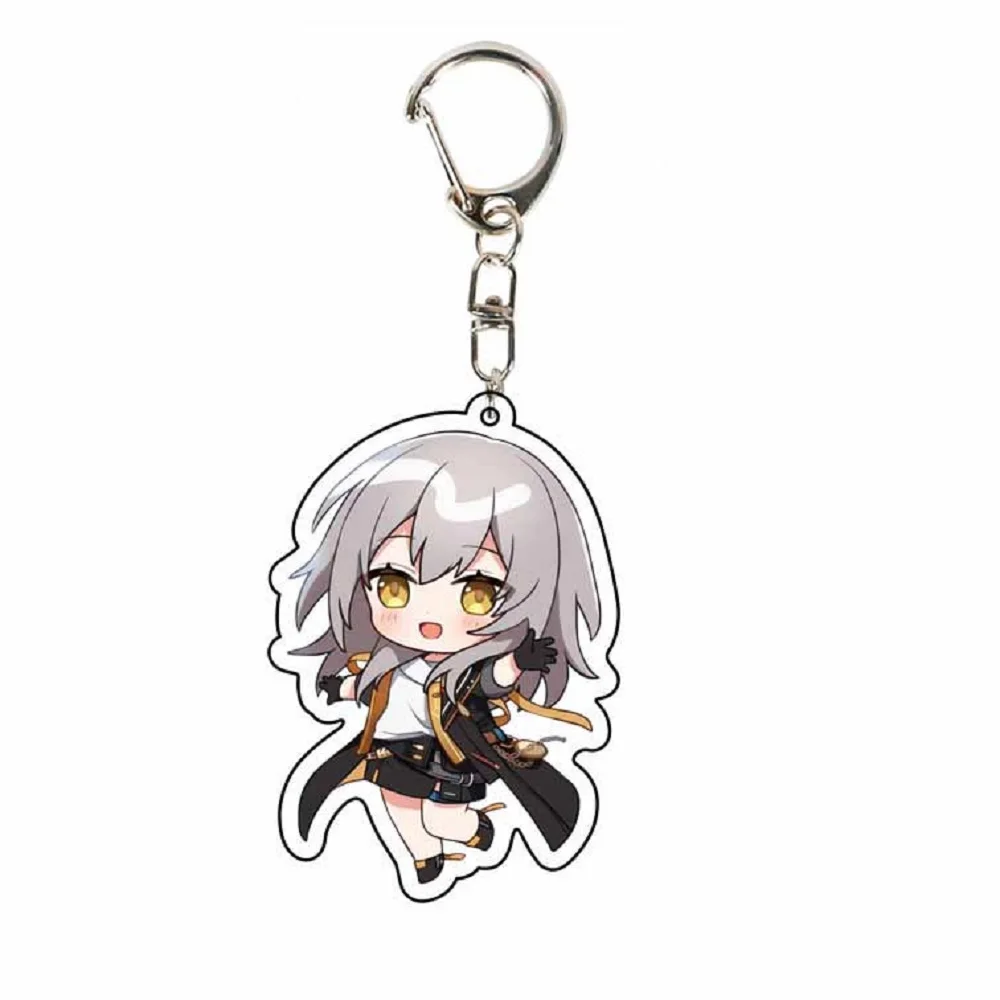 Game Honkai: Star Rail KeyChain Q Version Himeko Dan Heng Men Key Chain for Women Kawaii Figure Keyring Pendant Gifts 6CM