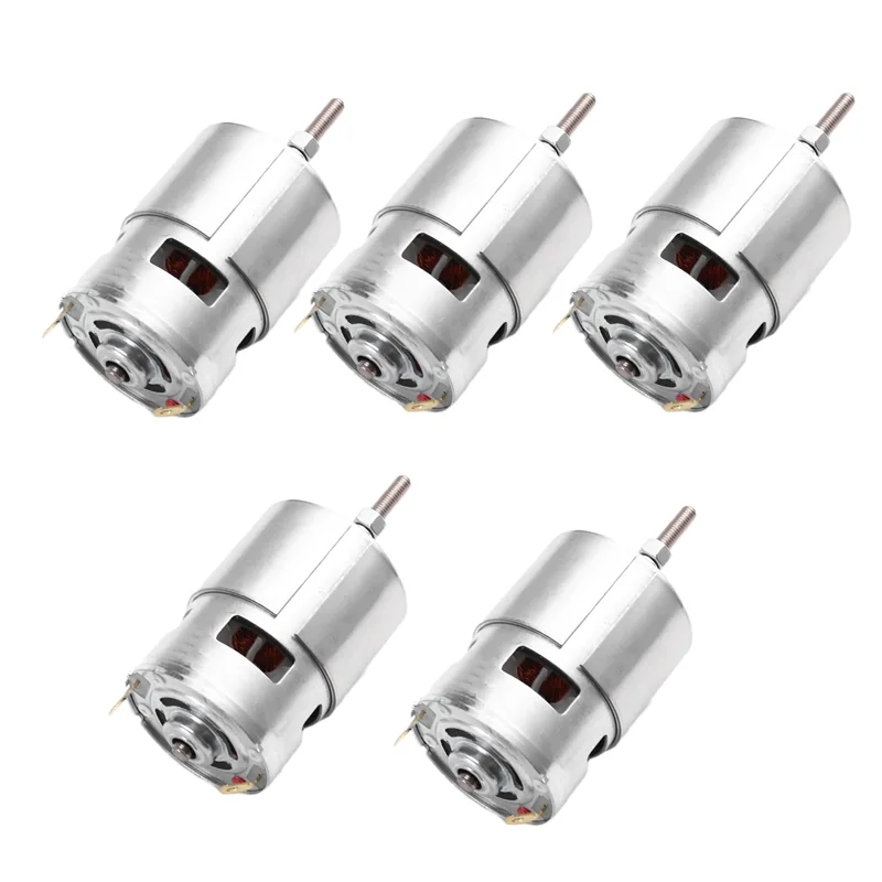ABDJ-5Pcs 755 DC Motor For Weed Trimmer 21V Grass Cutter Motor With Long Shaft For Efficient Weed Cutting And Trimming
