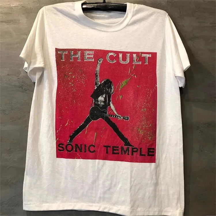 ヘビーウェイト260g純綿メタルバンドオーバーサイズレトロ半袖ユニセックスファッションtシャツ（小陳故事マルチ）