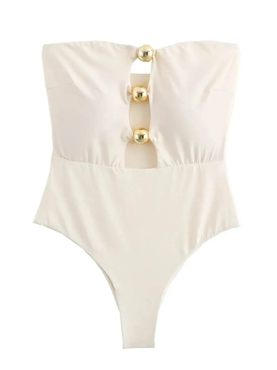 Zevity 2024 kobiety seksowne dodają poduszki na klatkę piersiową odzież plażowa body damskie drążą owinięty strój kąpielowy Playsuits Mujer pajacyki