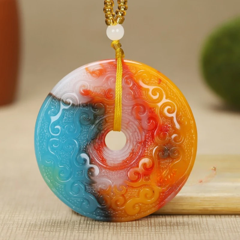 Colorful Jade Stone Seven Colored Jade Wall Pendant