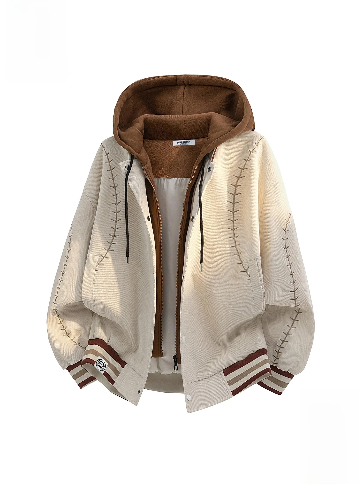 

Мужская повседневная куртка свободного кроя Paul Frank с капюшоном, новинка весны, с вышивкой в виде обезьяны Big Mouth, верхняя одежда