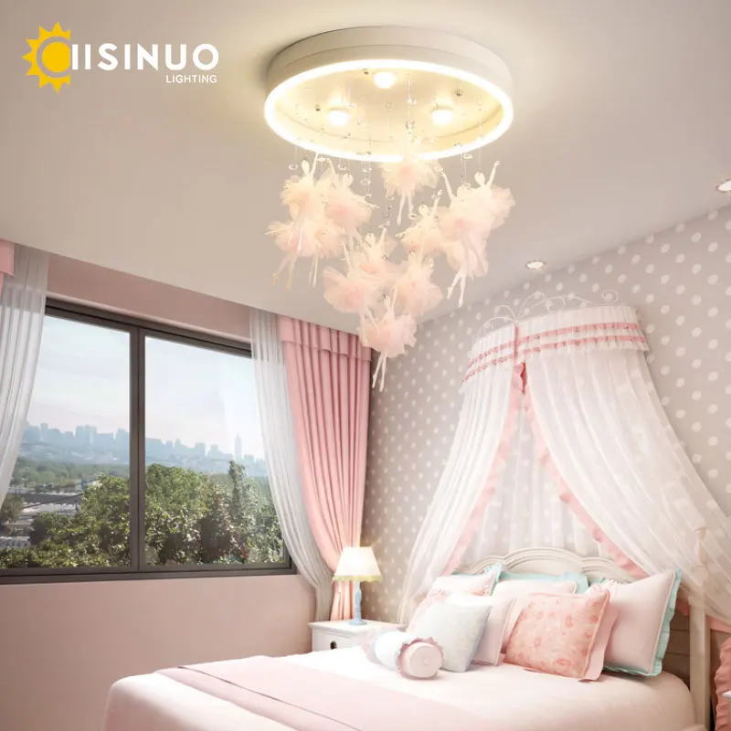 Imagem -02 - Modern Cartoon Led Teto Lâmpada Popular Childrens Room Light Criativo Dancing Girl Chandelier For Kids Iluminação Decoração de Casa