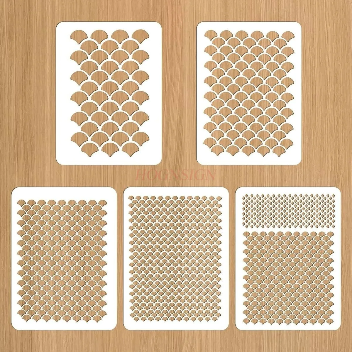 5pcs Fish Scale Stencil, Face Painting Stencils Stencils for Painting Makeup Stencil Face Paint Stencils Reusable Fish Scale