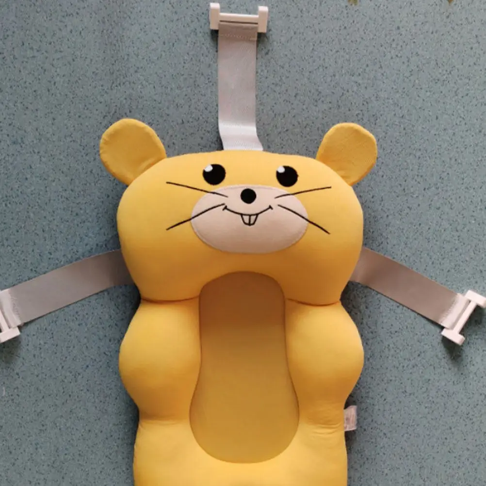 

Baby Bath Net Infant Floating Support Pad Non-Slip Cartoon Mat For Newborns Adjustable Shower Cushion Bathtub Bathing