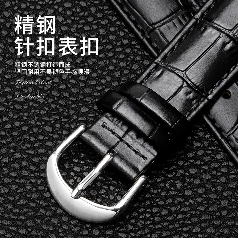 Double Sided Cowhide Watchband Strap 10mm 12mm 13mm 14mm 15mm 16mm 17mm 18mm 19mm 20mm 21mm 22mm 23mm 24mm Universal Band Belt