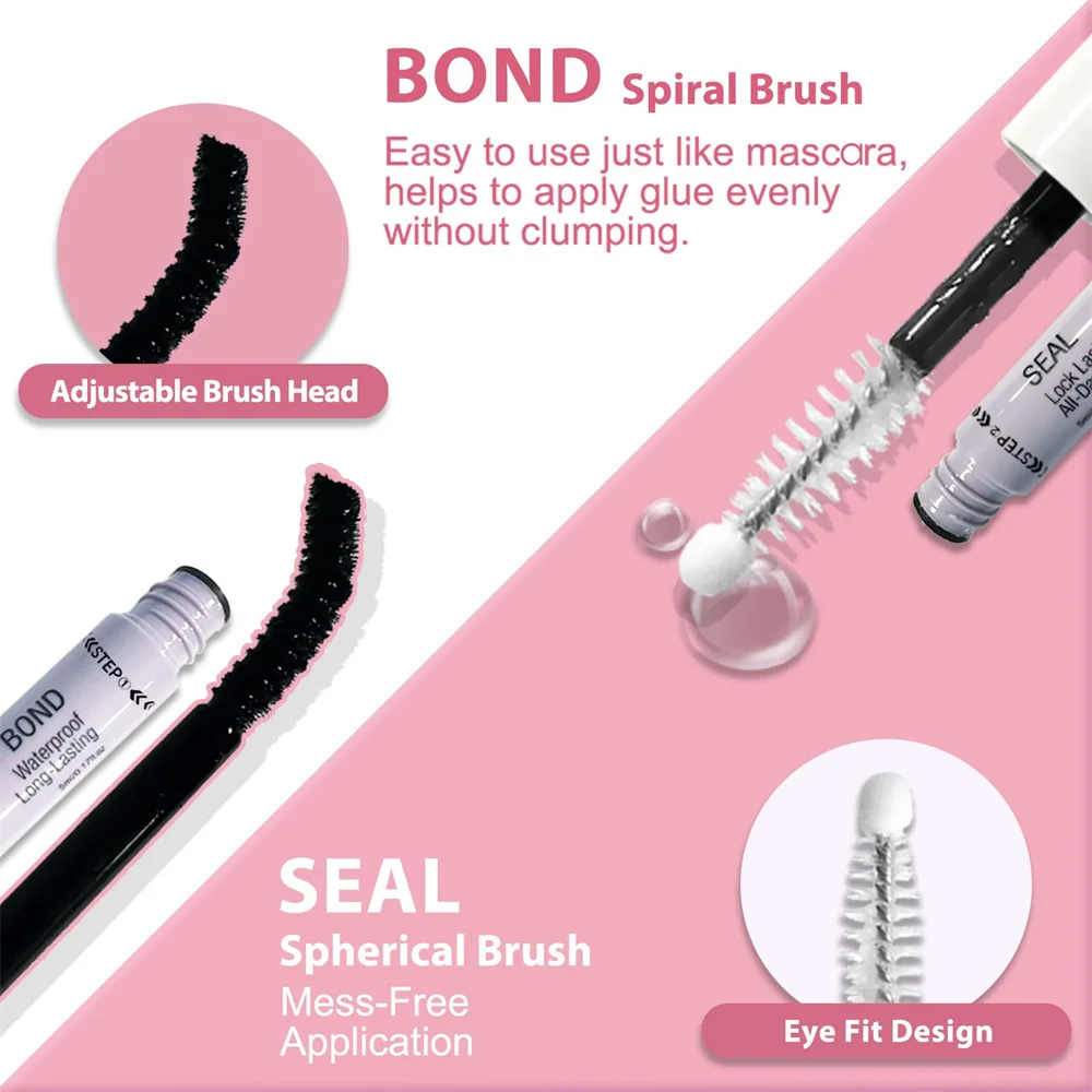 uCoolMe Lash Bond und Seal mit schnellem Kleberentferner, starkem Halt, 150 Stunden Wimpernverlängerung, wasserdichtes und langlebiges DIY-Make-up-Werkzeug – Detail 3