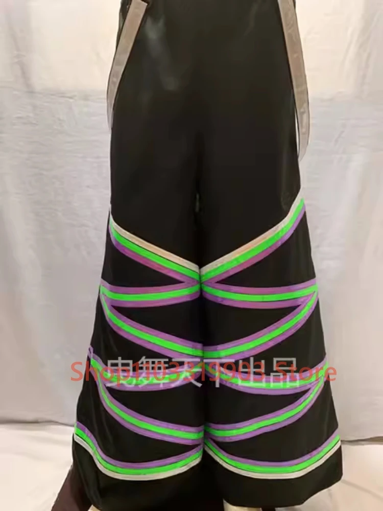 New Style Multicolor Reflective Strip Night Vision Shuffle Dancing Pants Luminous Bell-bottoms Pants Reflective Dance Trousers