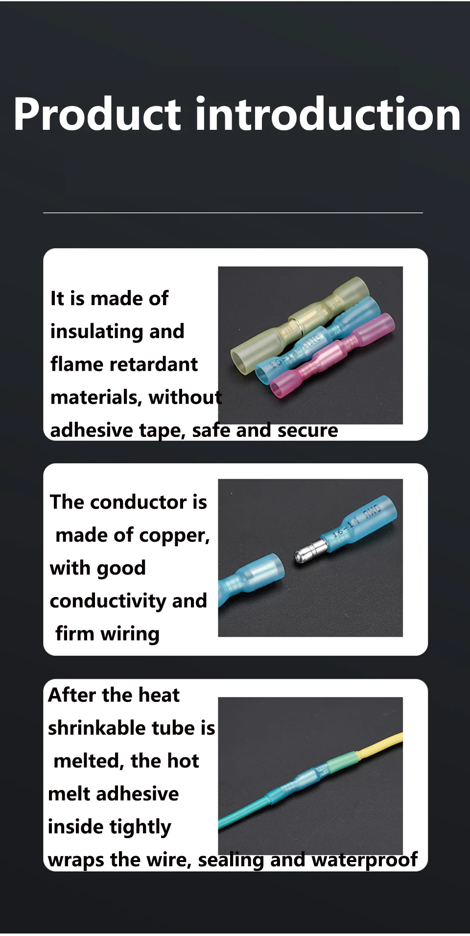 Weibliche und Männliche Spleißkabelverbinder, Wasserdichte Schrumpfkabelverbinder aus Nylon und Kupfer, Crimp-Elektrokabelverbinder – Detail 6