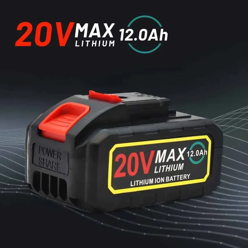 High-capacity Li-Ion 20V Worx 12000mAh Lithium Battery Cordless Key Power Tool Electric Drill