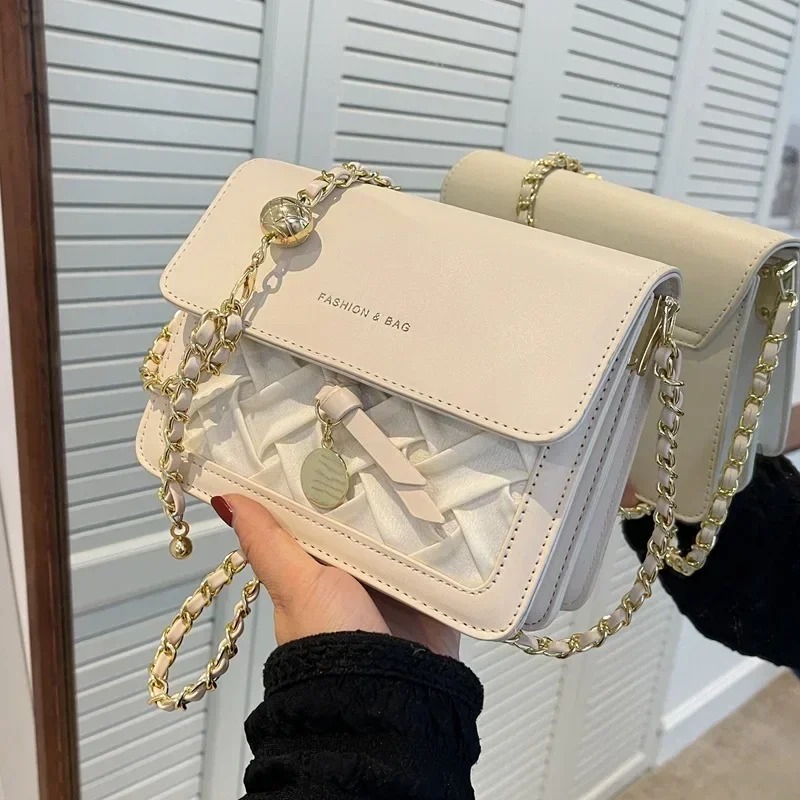 

2025 SS Women's Cube-Messenger Bag - Saffiano Gold-Chain, Airframe, 24H Solar-System + Free Shipping