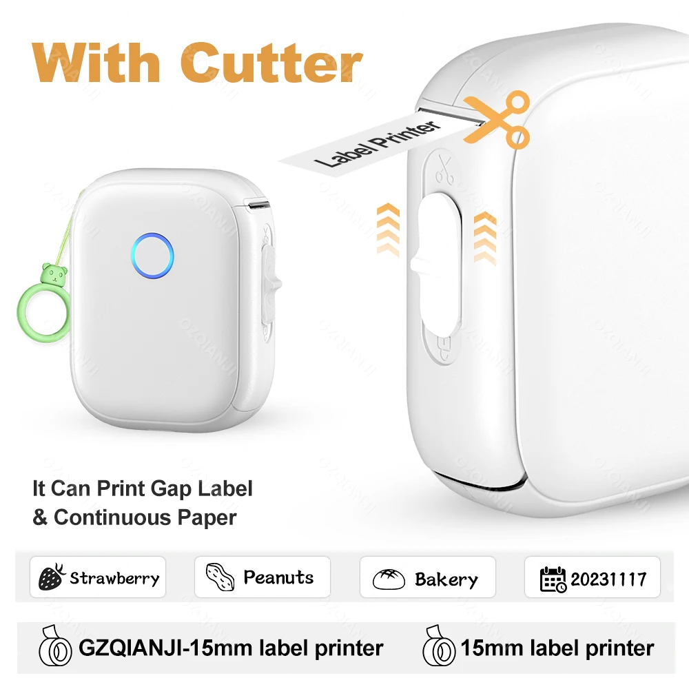 เครื่องพิมพ์ฉลากความร้อนบลูทูธขนาดพกพา Marklife P12 หรือสติกเกอร์ฉลากกาวสีขาว 1 ม้วน รองรับงาน DIY สำหรับบ้าน ครัว โรงเรียน