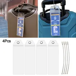 High Quality Cruise Luggage Bag Tags Reusable Identifier Suitcase Label Name ID Card Holder with Steel Loops For Travel